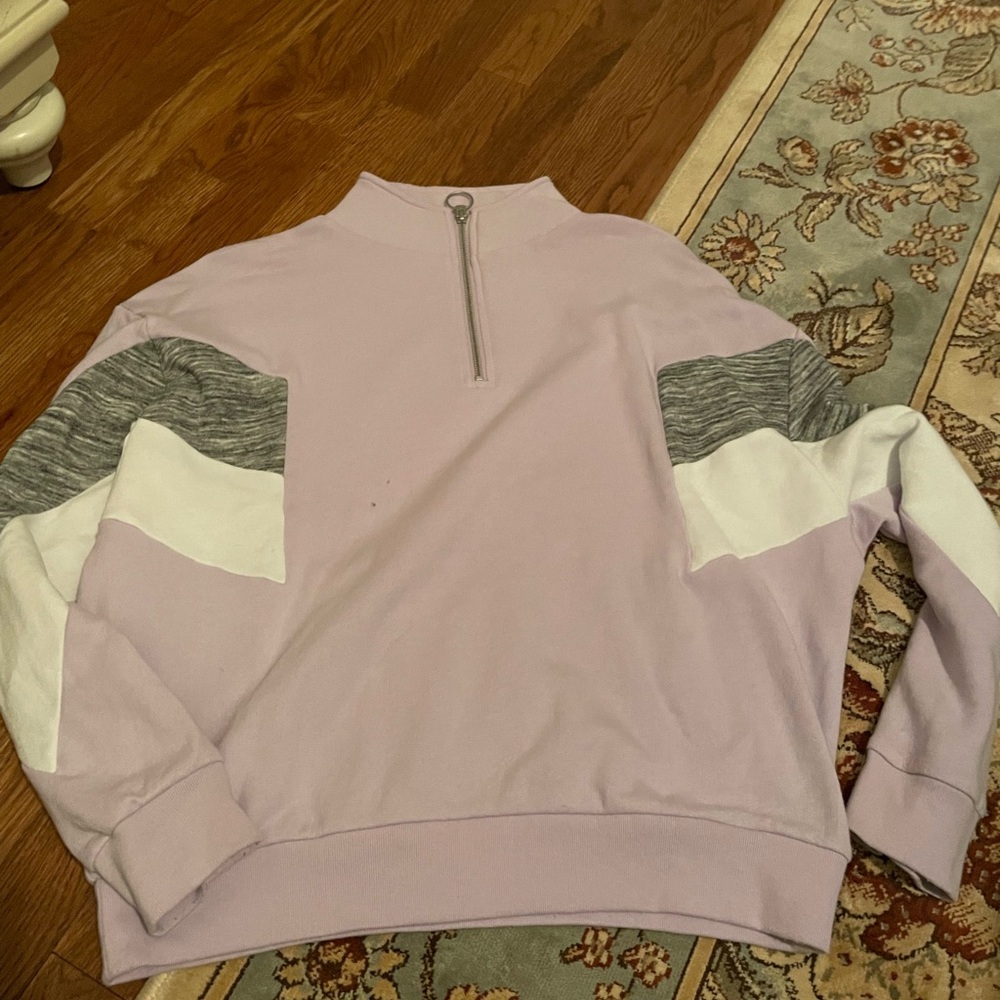 VS pink 1/4 zip sweatshirt
